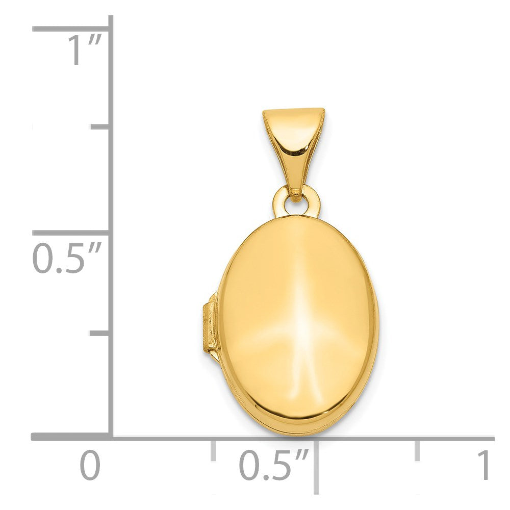 14k Polished Plain Oval Locket