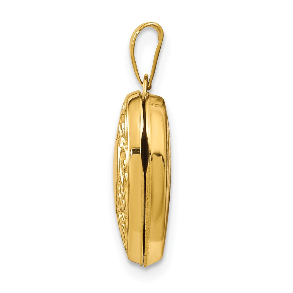 14k Polished Scrolled Heart Locket