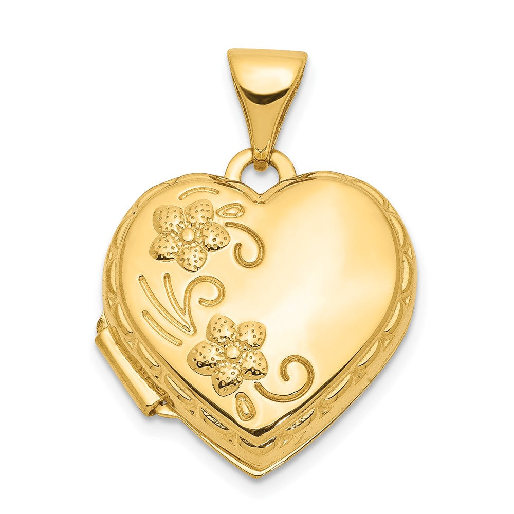 14k Floral Heart Locket