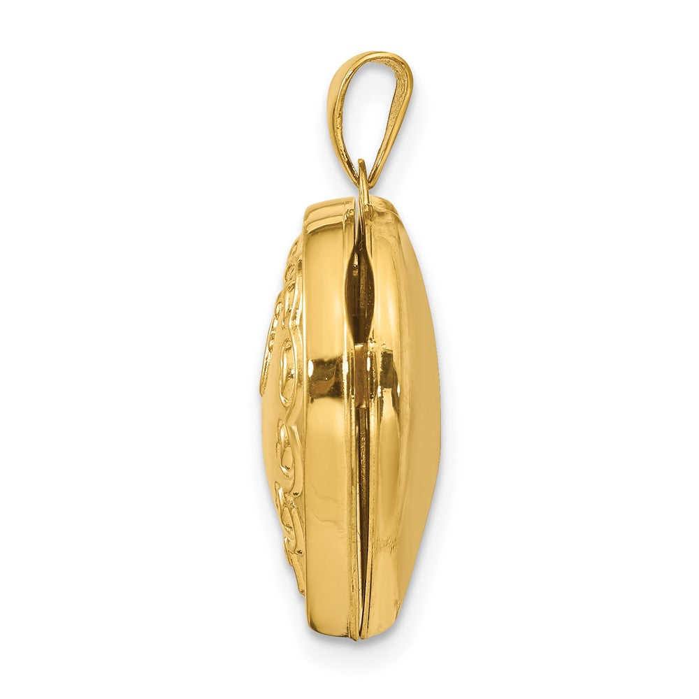14k Domed Heart Border Heart Locket