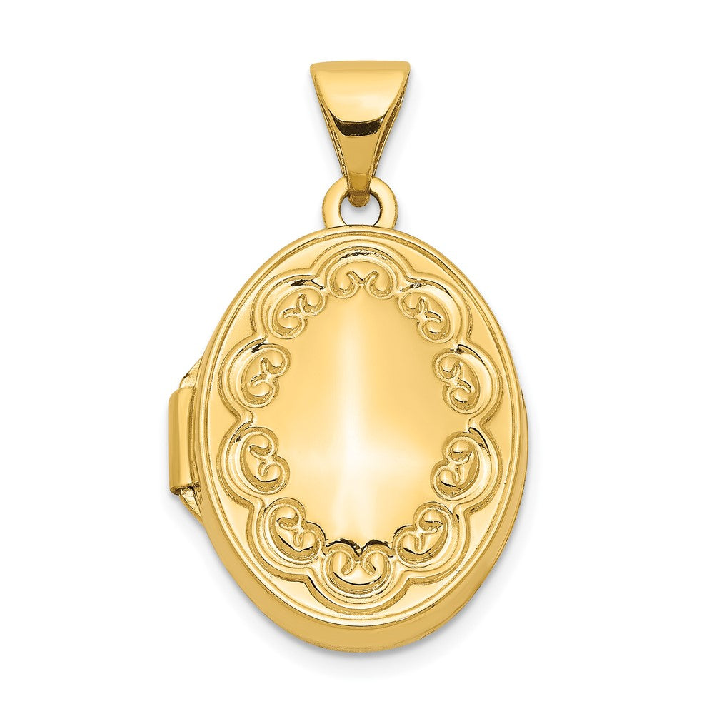 14k Scalloped Border Oval Locket