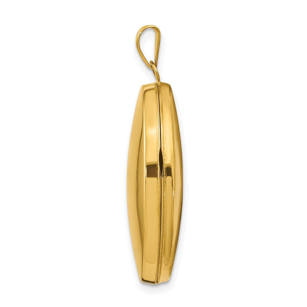 14k Polished Domed Plain Oval Locket