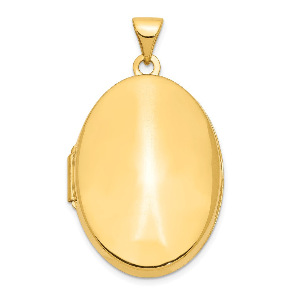 14k Polished Domed Plain Oval Locket