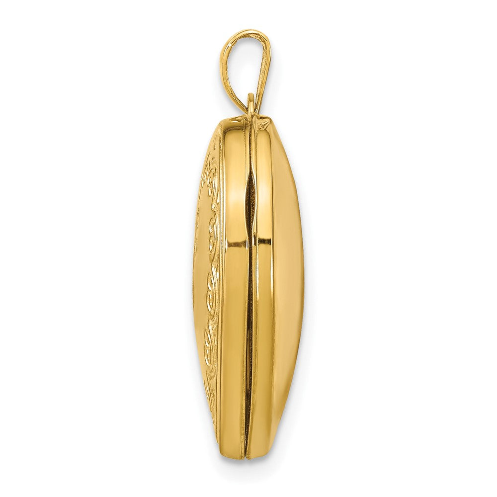 14k Scallop Design Heart Locket