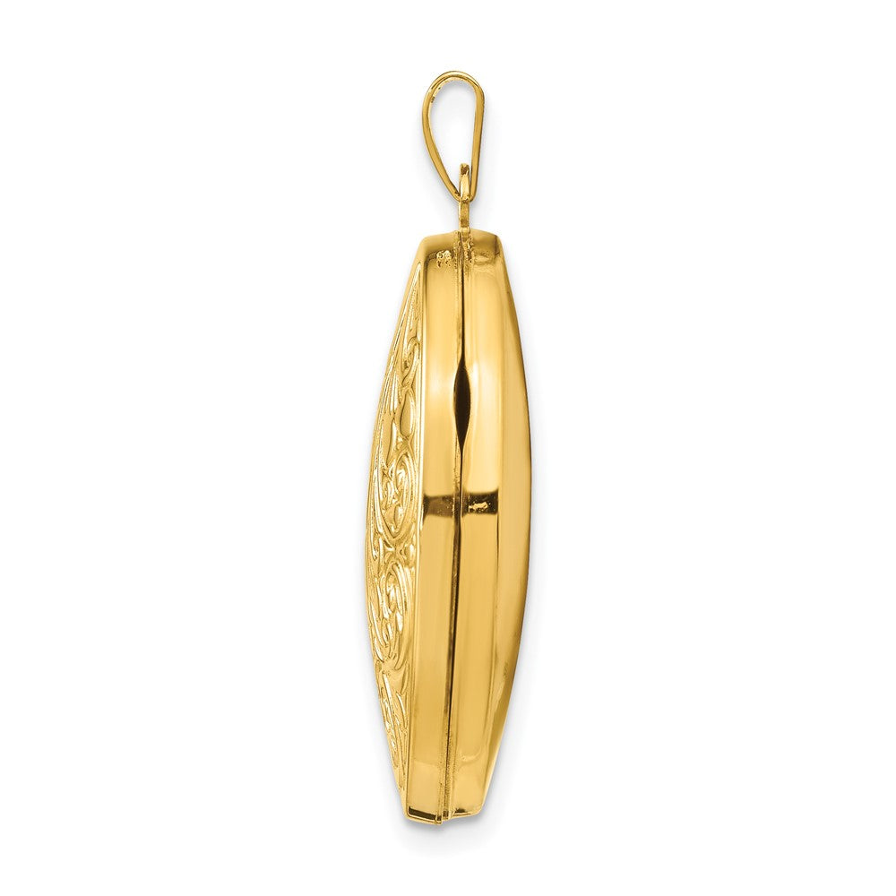 14k Scroll Design Oval Locket