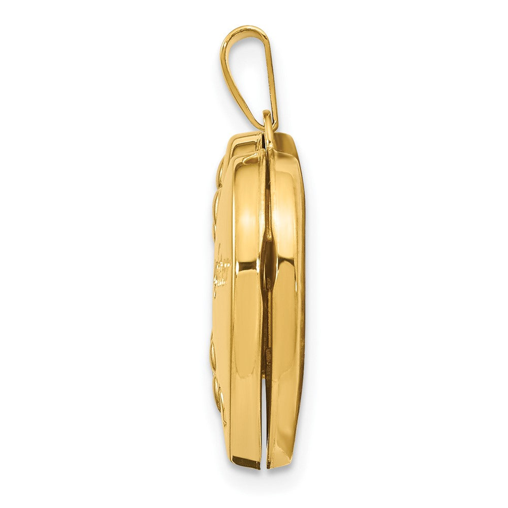 14k w/ Rhodium DAUGHTER Floral Heart Locket