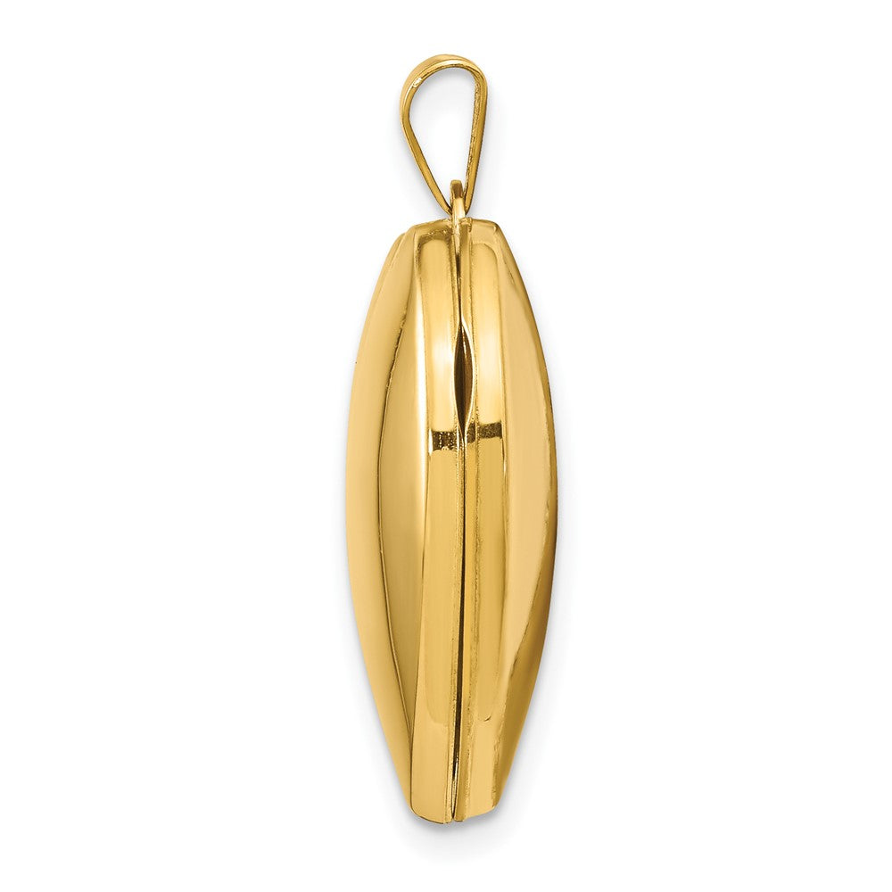 14k Polished Domed Plain Heart Locket