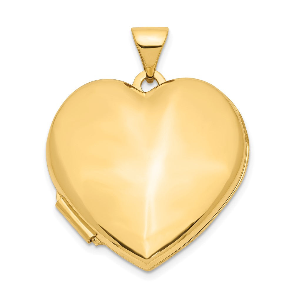 14k Polished Domed Plain Heart Locket