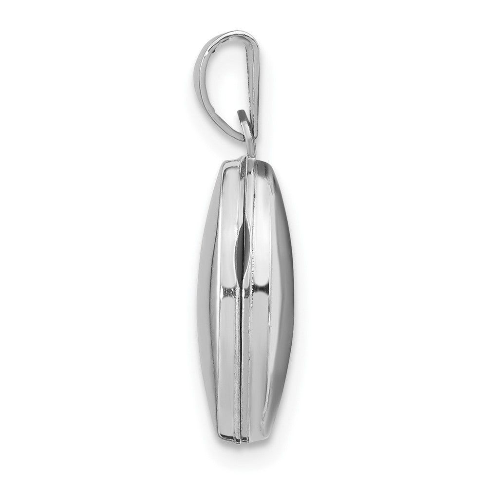 14k White Gold Oval Plain Assembled Locket