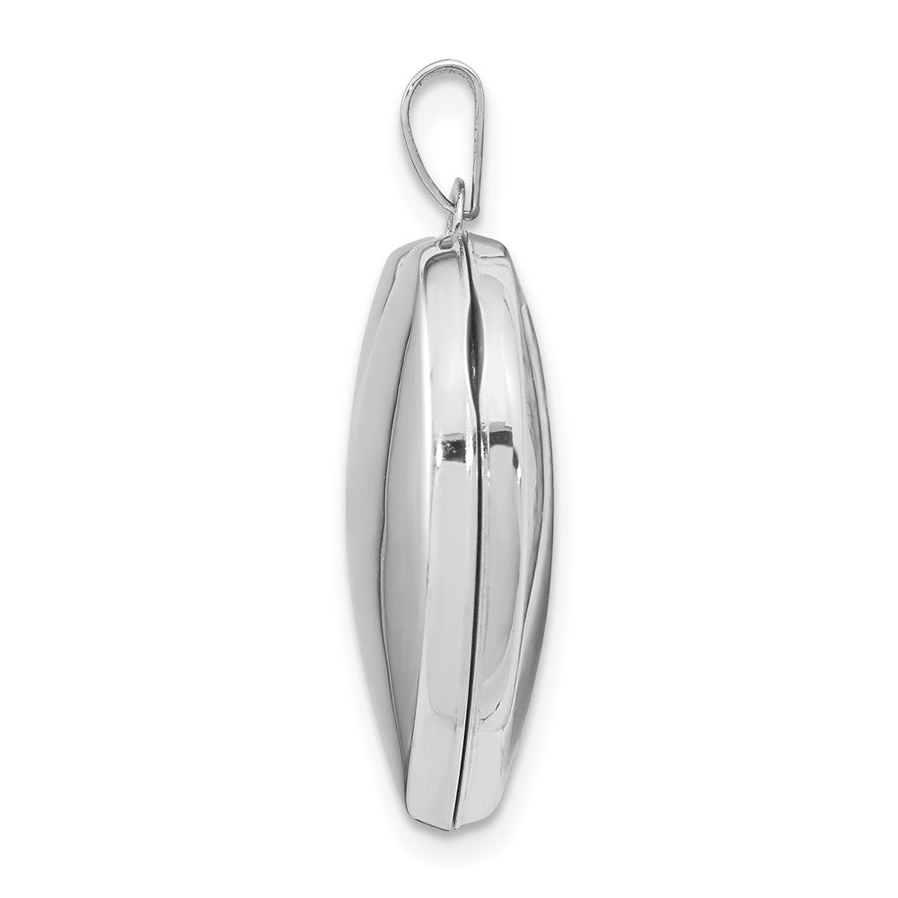 14k White Gold Heart Domed Family Locket