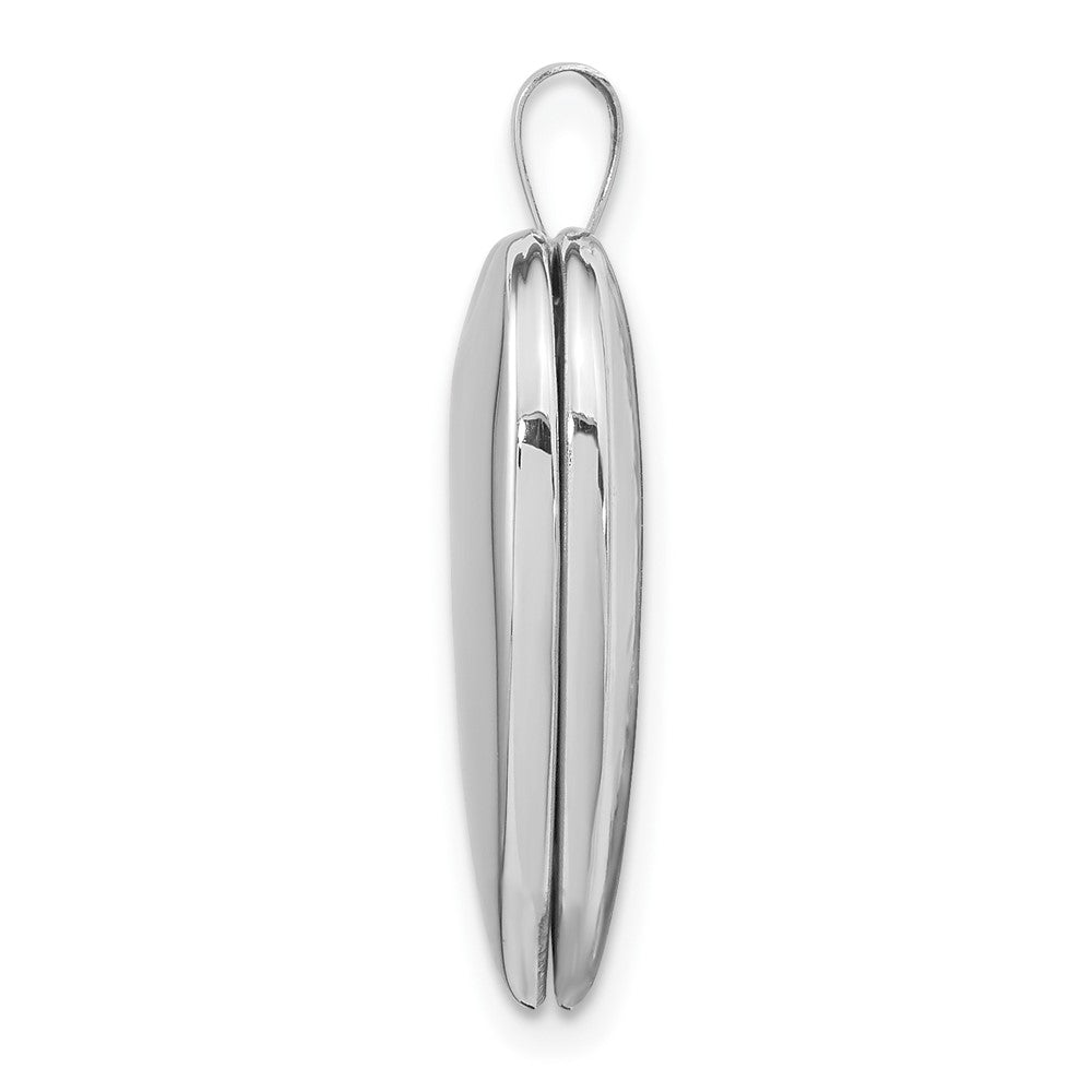 14K White Gold Polished Plain Heart Locket