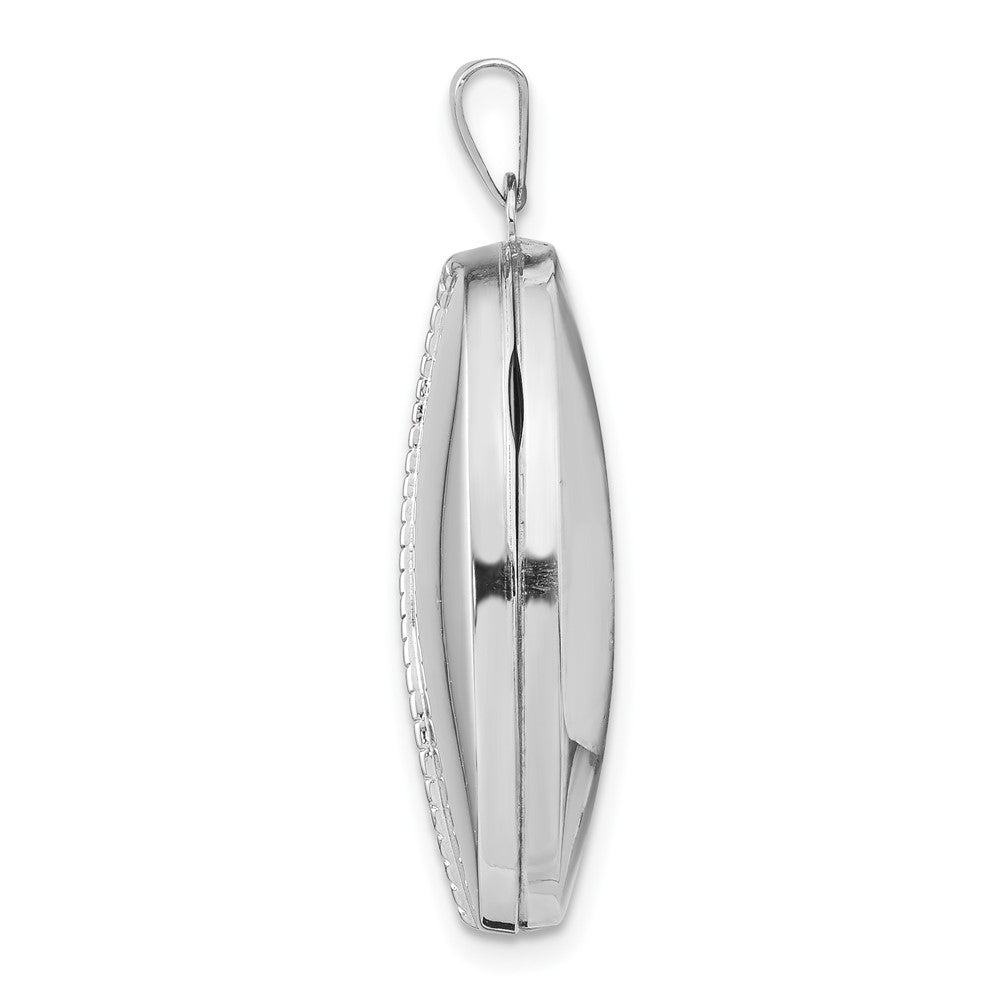 14k White Gold 1/2 Hand Engraved Scroll Oval Locket
