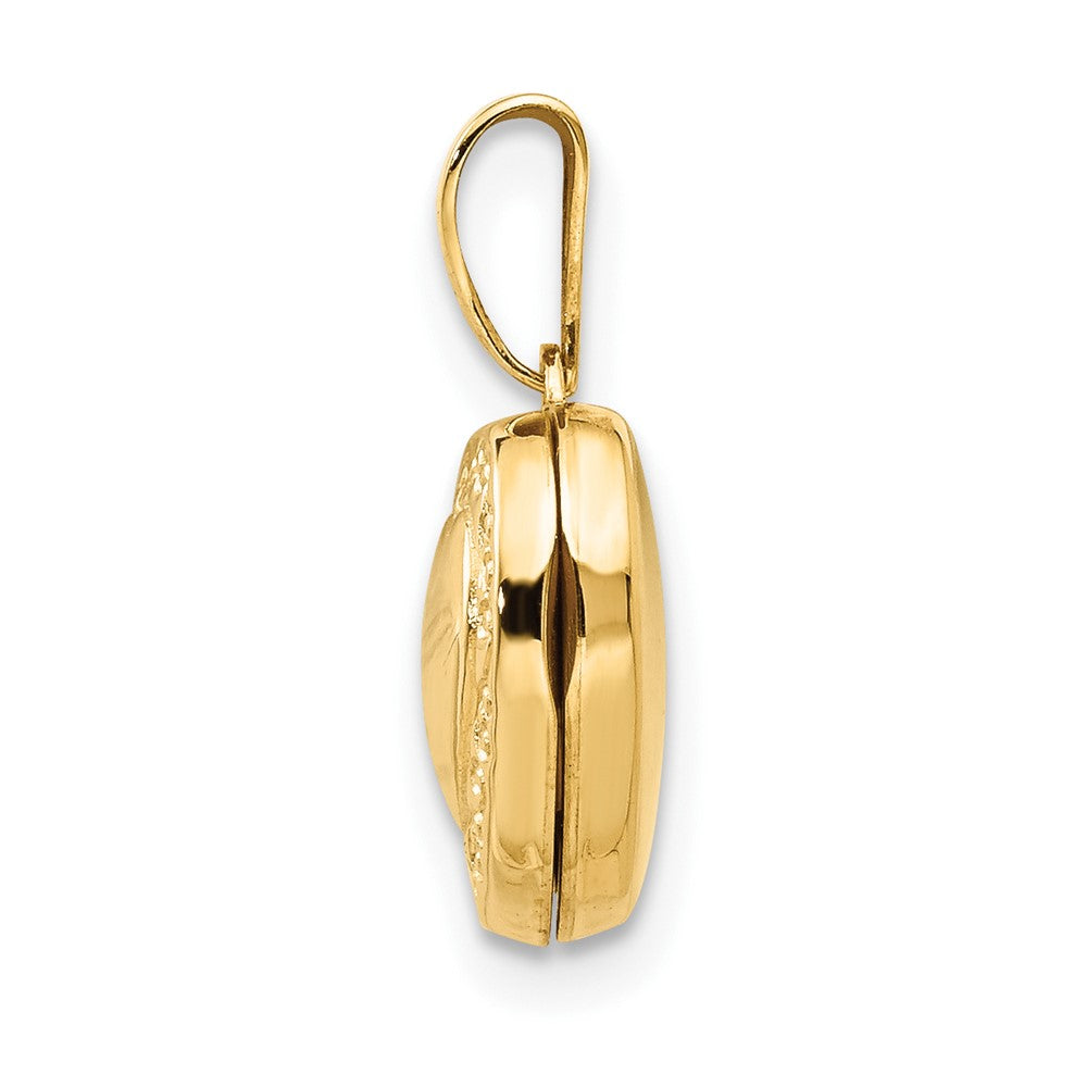 14k Scroll Border Heart Locket