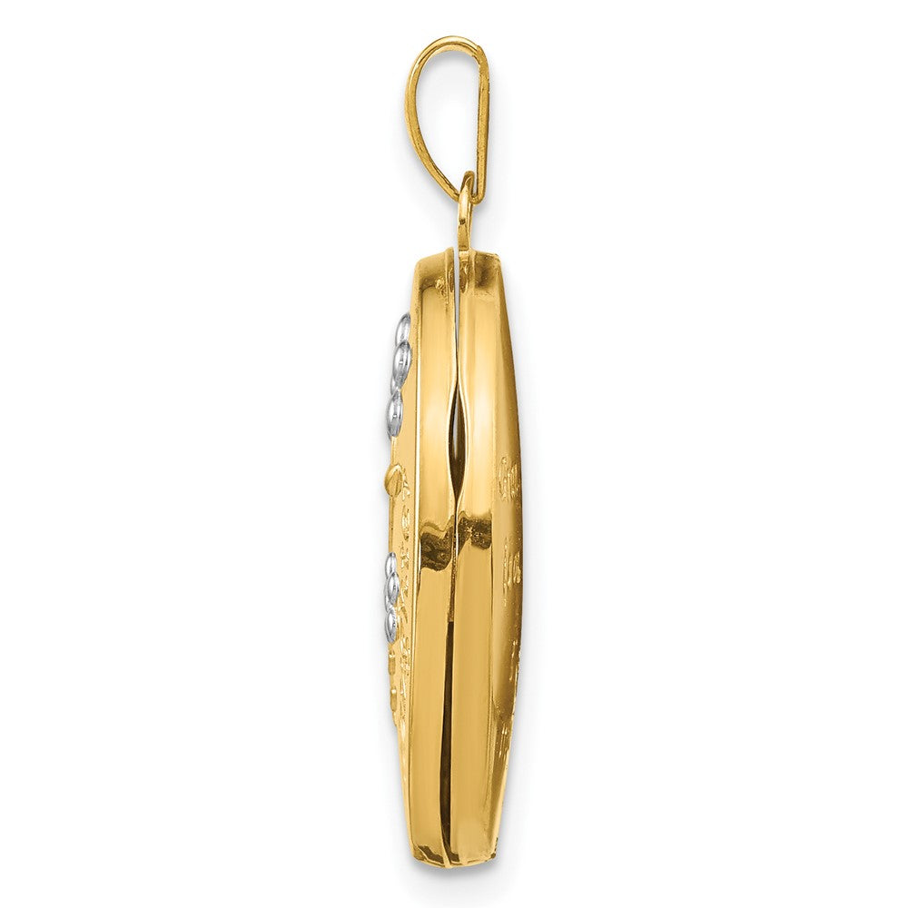 14k with Rhodium Oval Granddaughter Locket