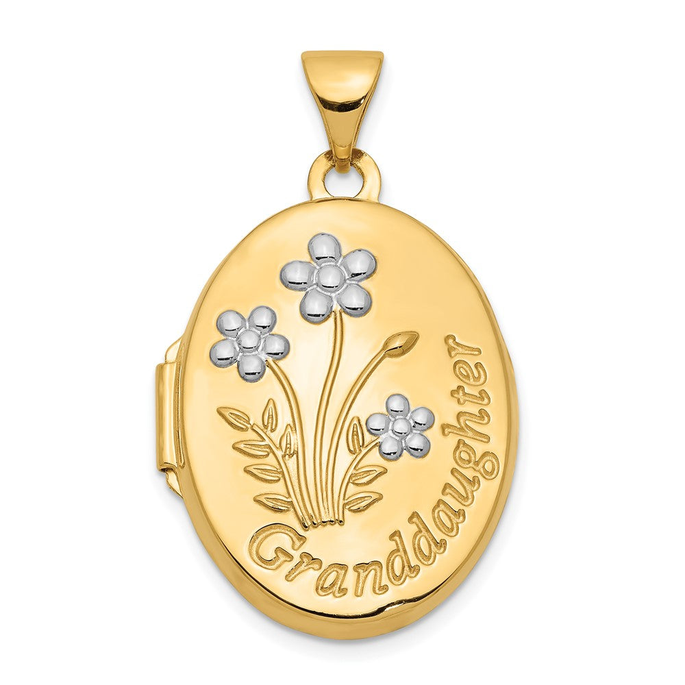14k with Rhodium Oval Granddaughter Locket