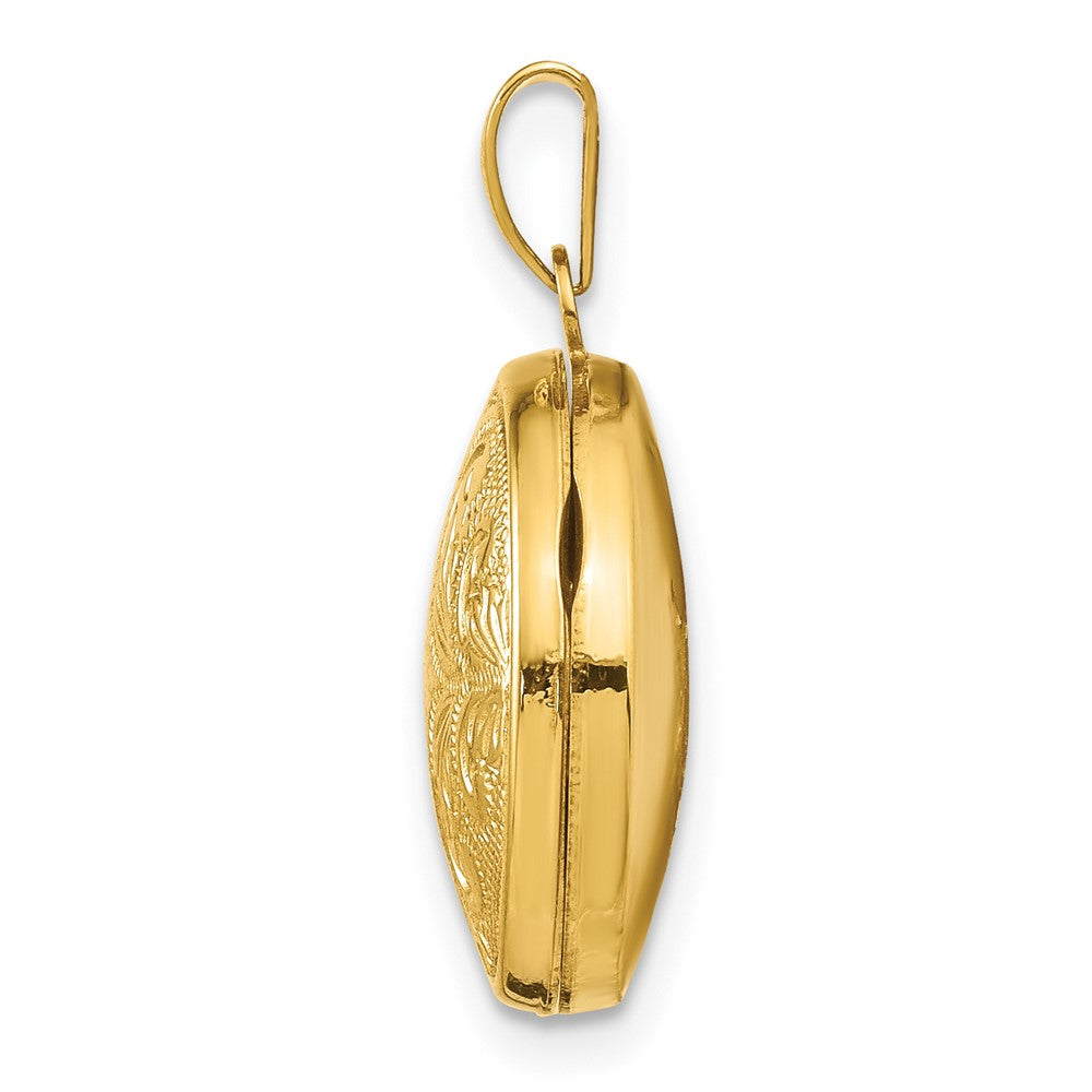 14k Round Locket with Scroll Design