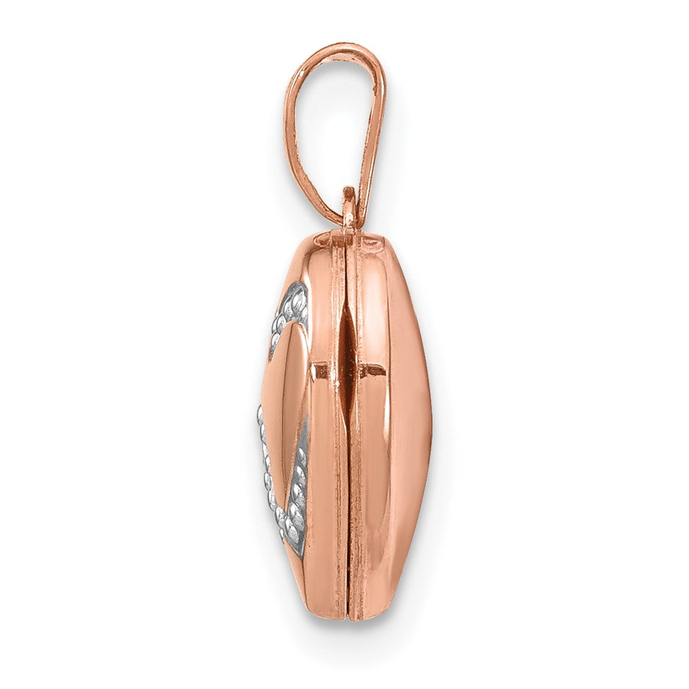 14k Rose Gold w/ White Rhodium Heart Locket