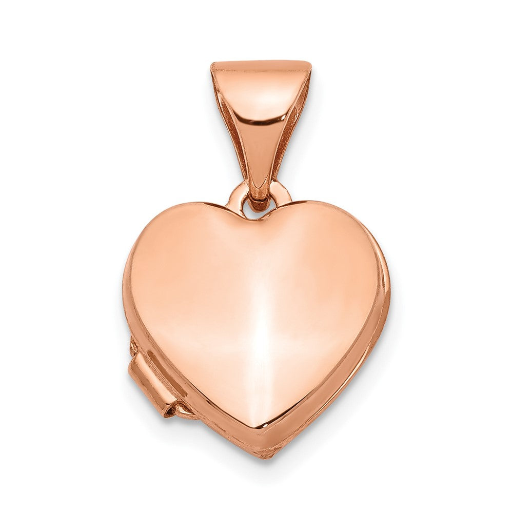 14k Rose Gold Plain Heart Locket