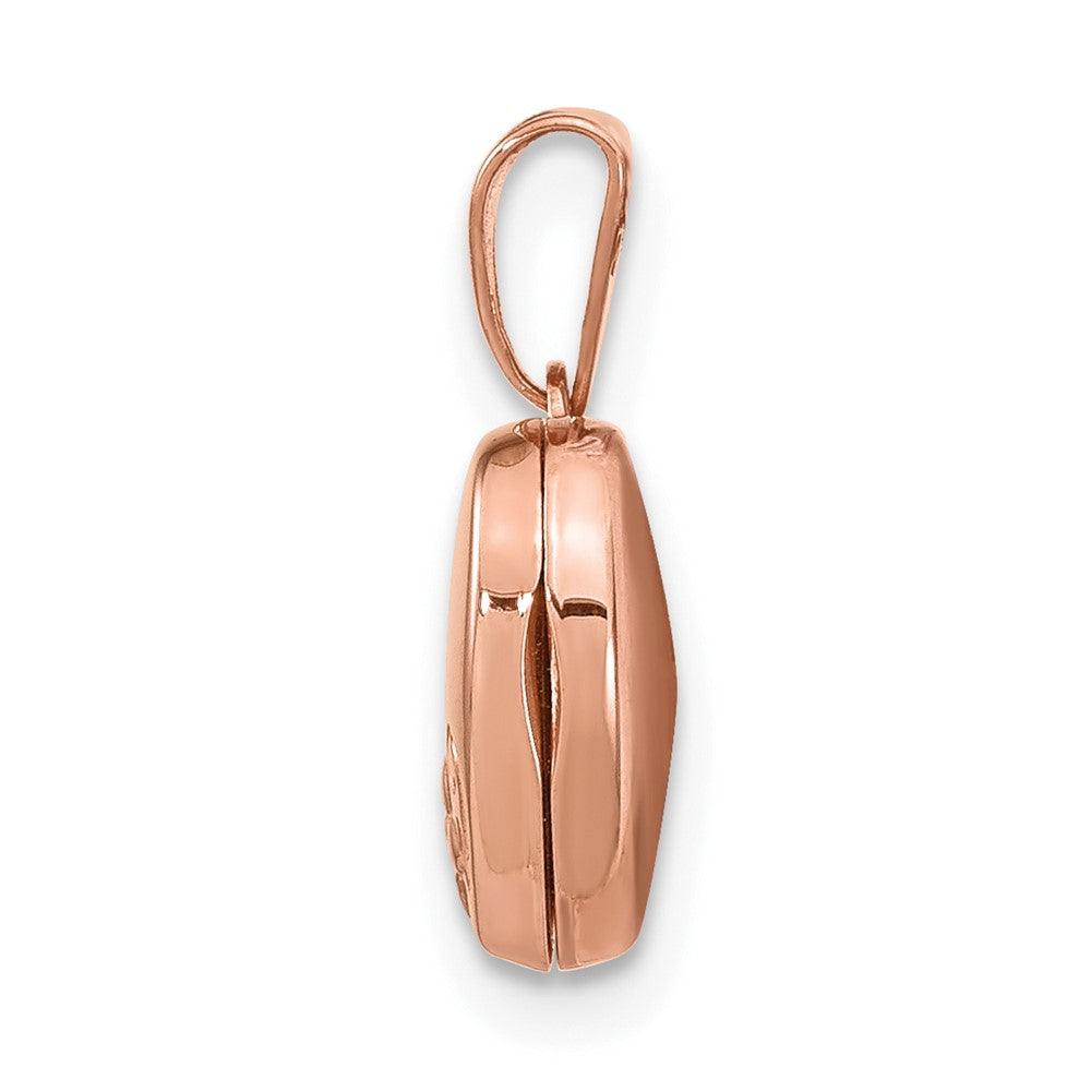 14k Rose Gold Floral Heart Locket