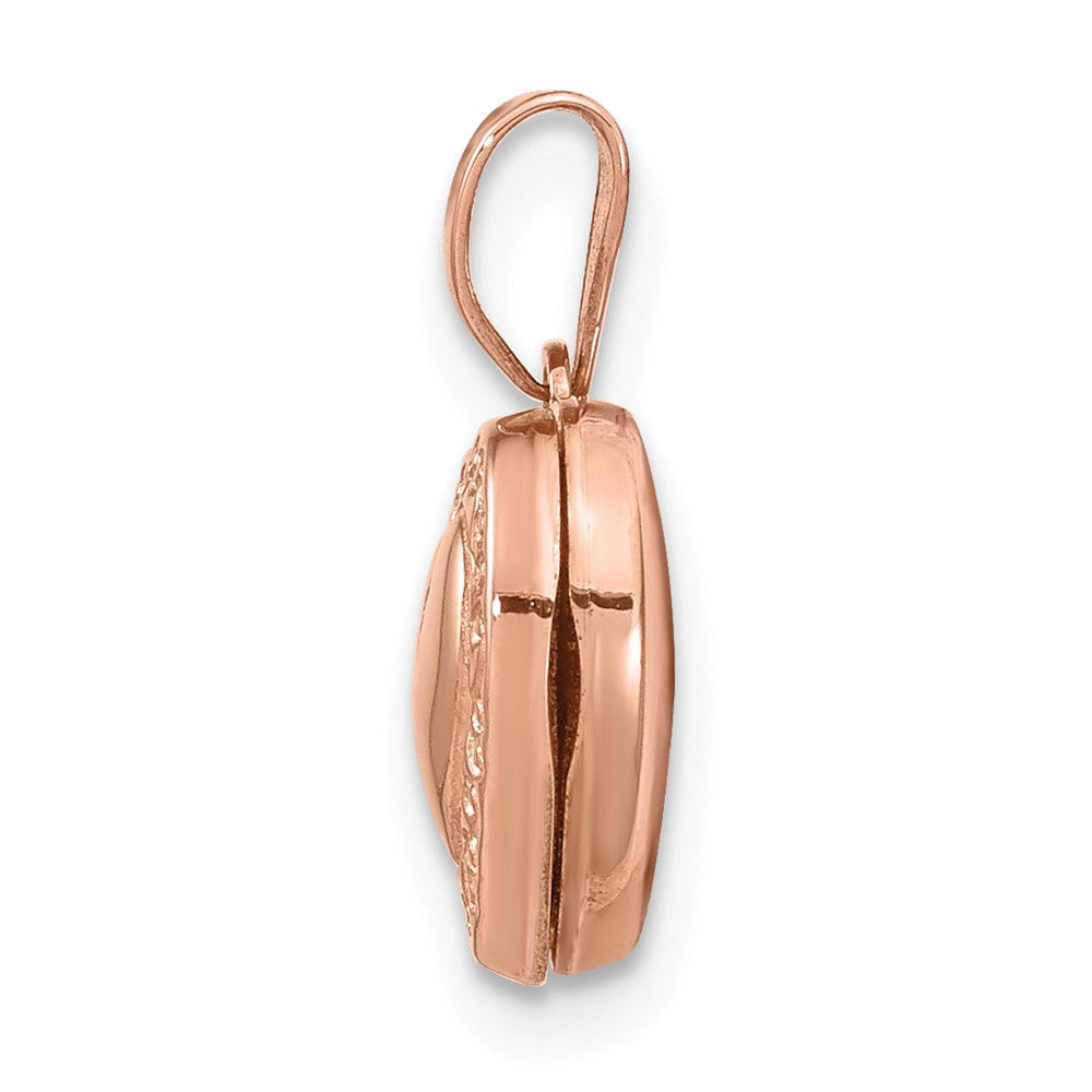 14k Rose Gold Scroll Border Heart Locket