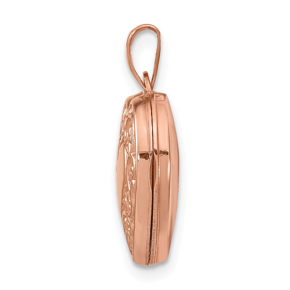 14k Rose Gold Scroll Heart Locket