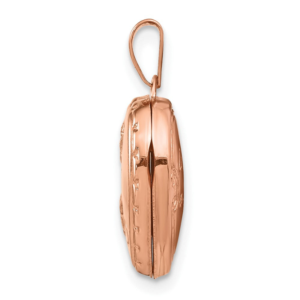 14k Rose Gold Reversible Heart Locket