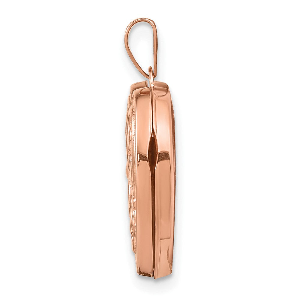 14k Rose Gold Scrolled Love You Always Heart Locket