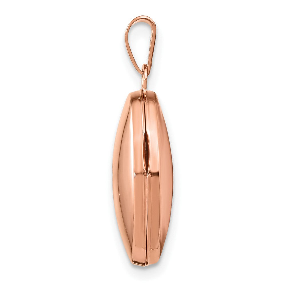 14k Rose Gold Diamond Star Oval Locket