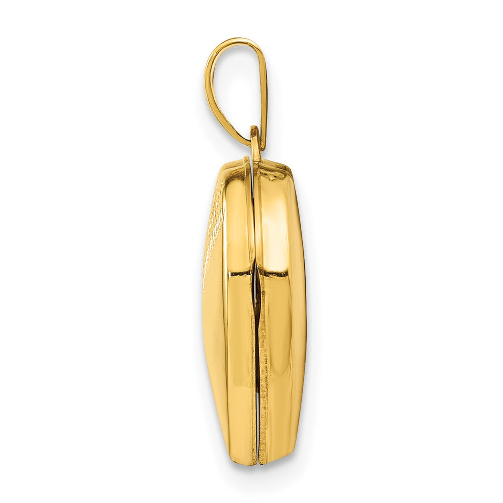 14k Half Scroll Design Heart Locket