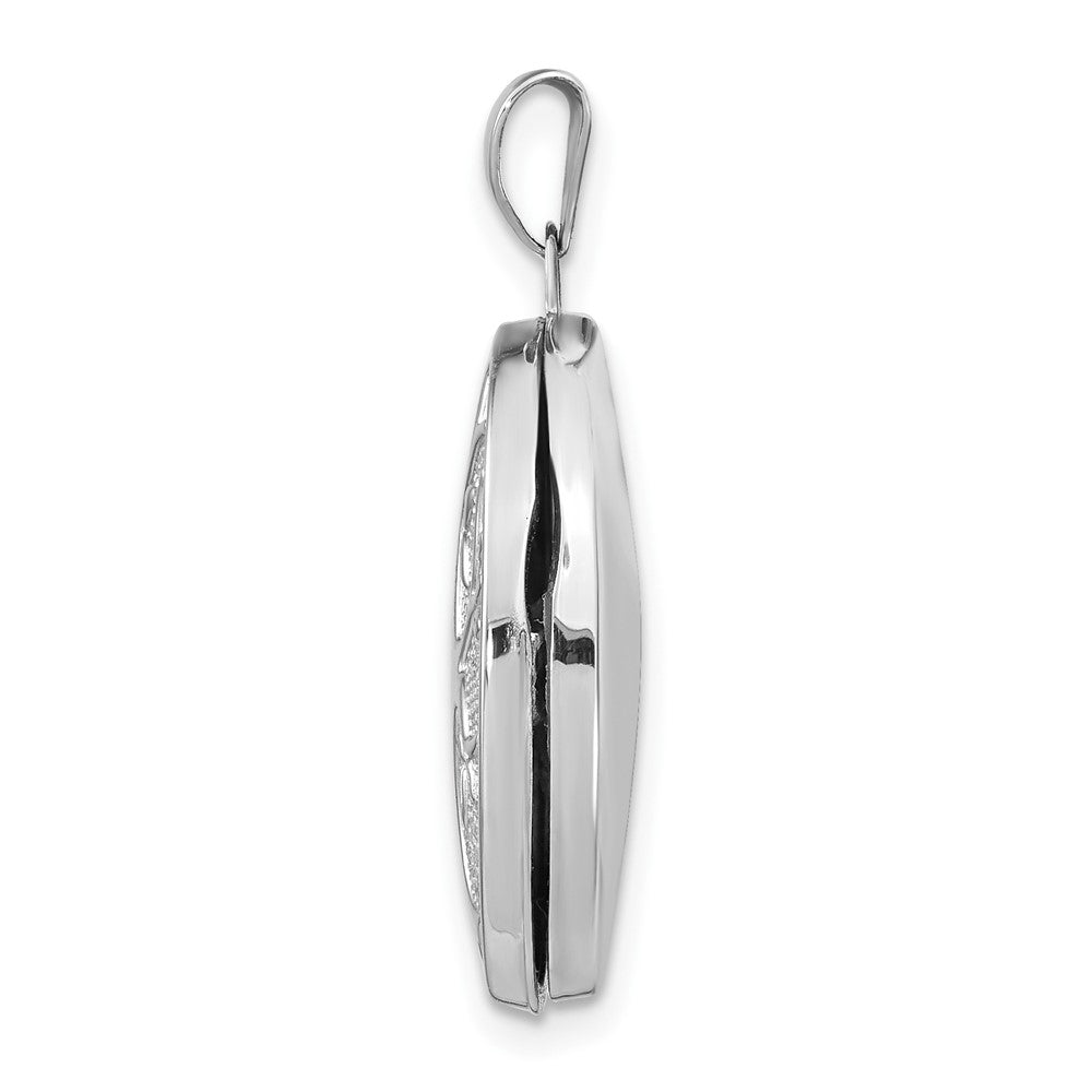 14k White Gold 21x Oval Tree Locket