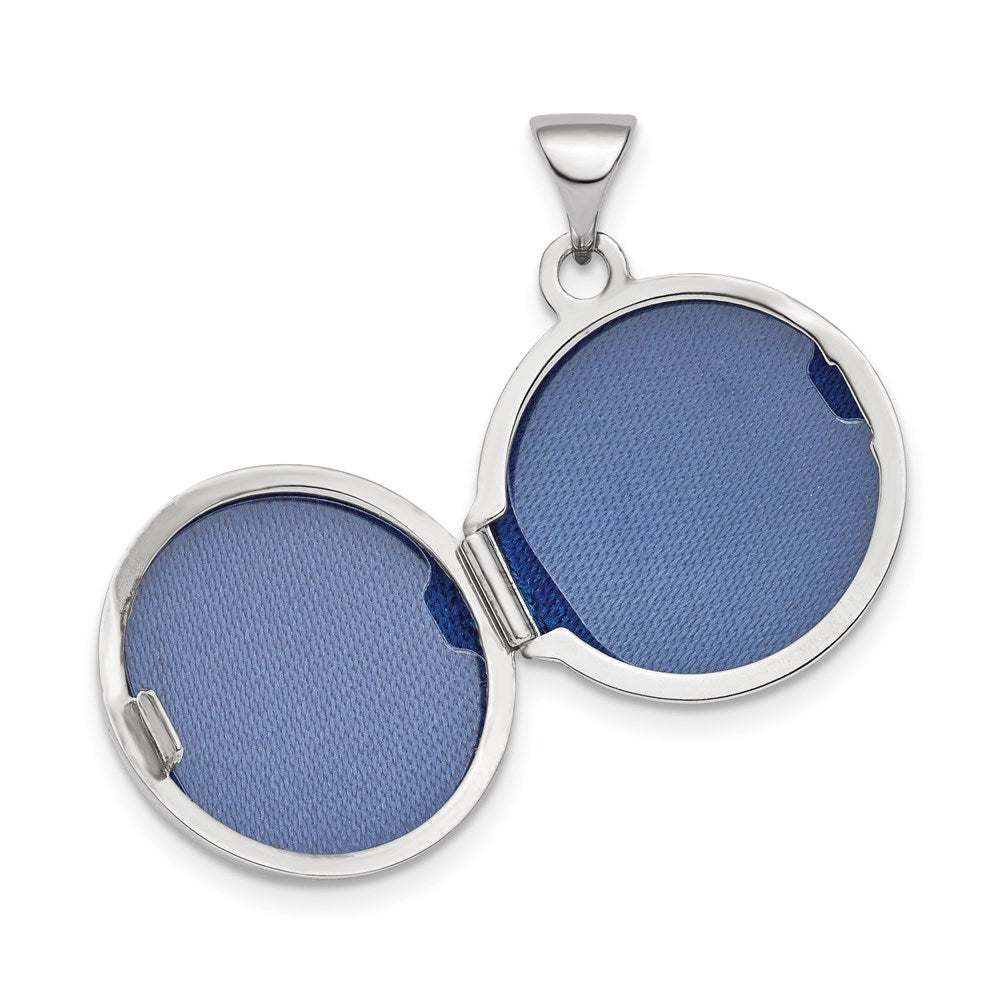14k White Gold Polished Domed Round Locket