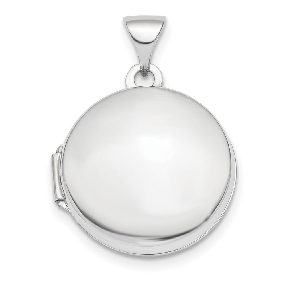 14k White Gold Polished Domed Round Locket