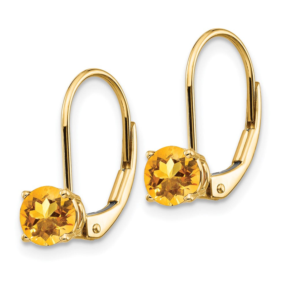 14k Citrine Leverback Earrings