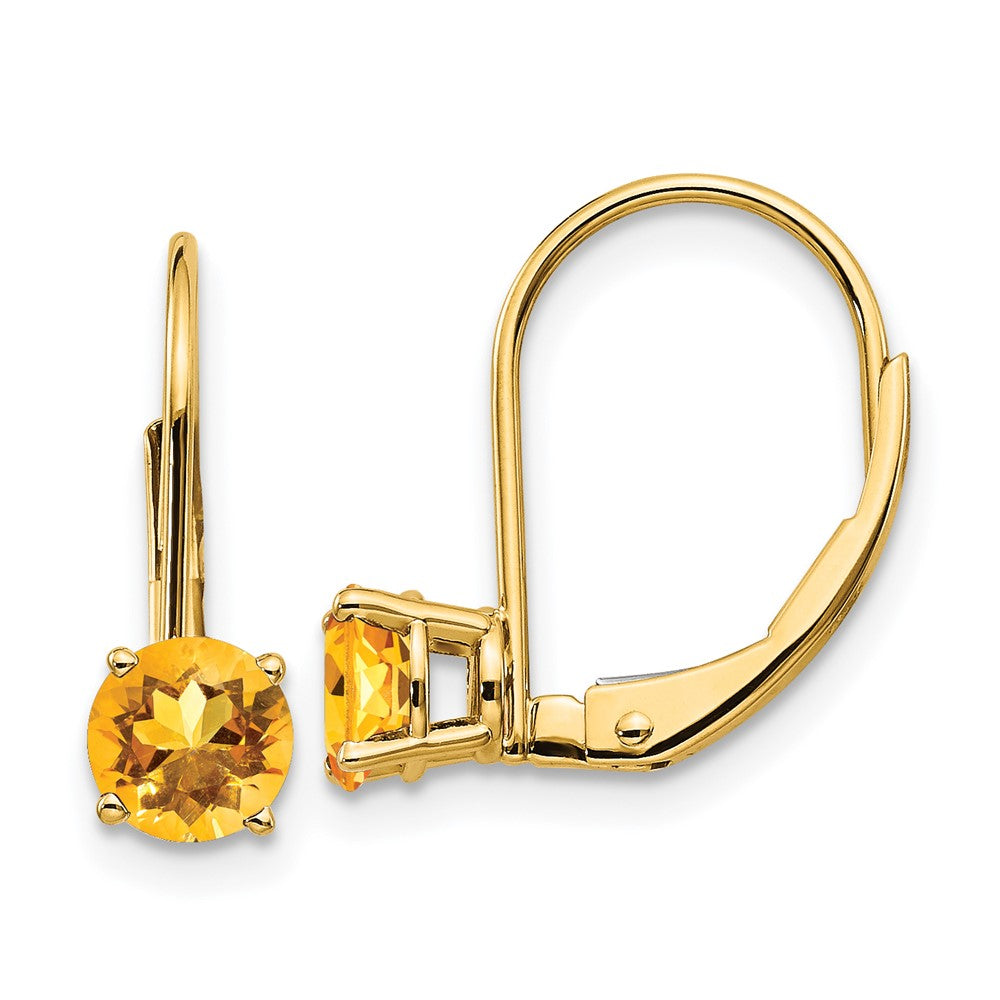 14k Citrine Leverback Earrings