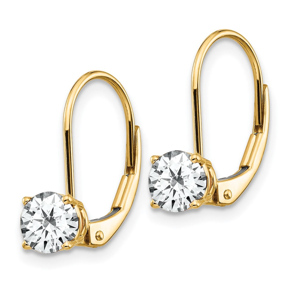 14k Cubic Zirconia Leverback Earrings