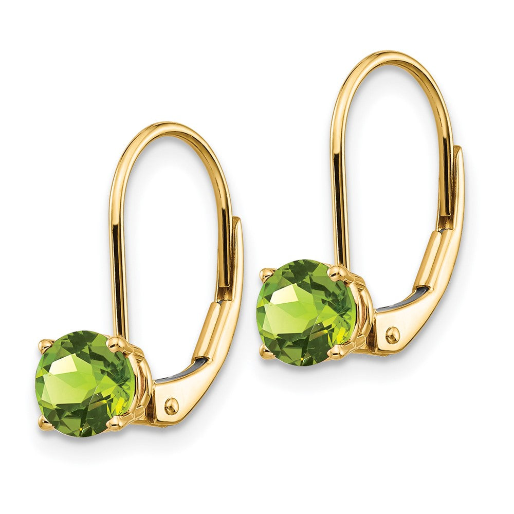 14k Peridot Leverback Earrings