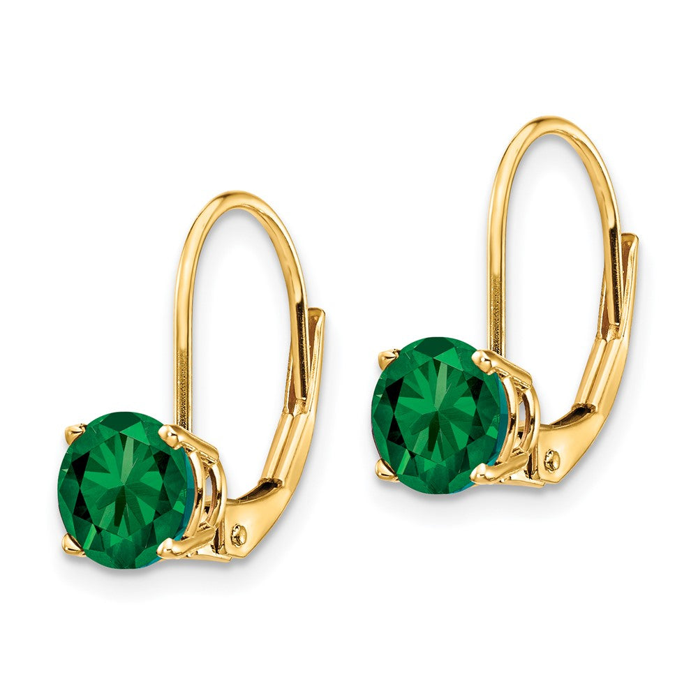 14k Round Mount St. Helens Leverback Earrings