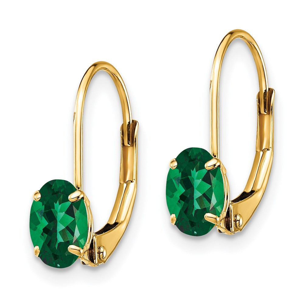 14k 6x Oval Mount St. Helens Leverback Earrings