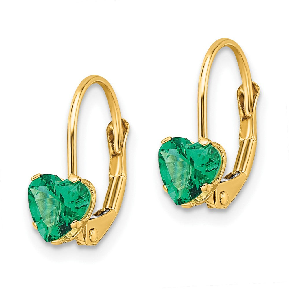 14k Heart Mount St. Helens Leverback Earrings
