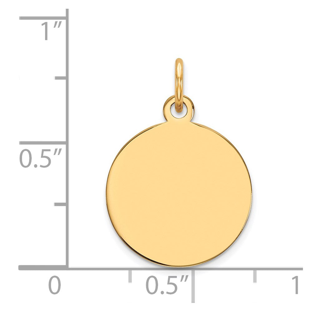 14k Plain .035 Gauge Circular Engravable Disc Charm