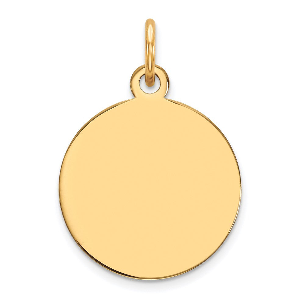 14k Plain .035 Gauge Circular Engravable Disc Charm