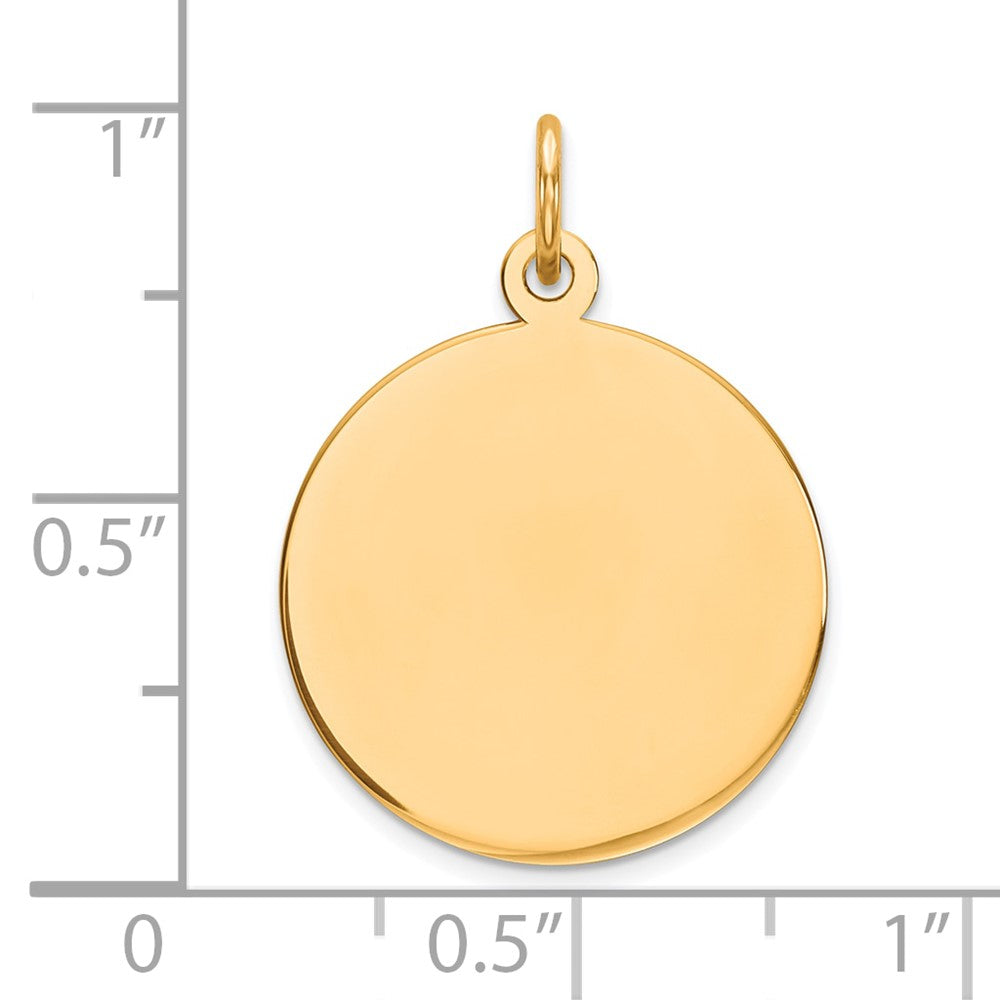 14k Plain .018 Gauge Round Engravable Disc Charm