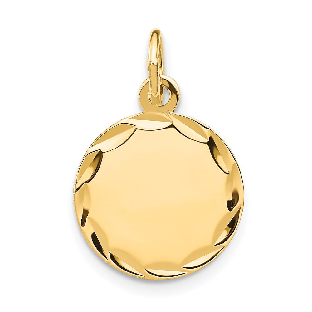 14k Etched Edge .009 Gauge Engravable Round Disc Charm