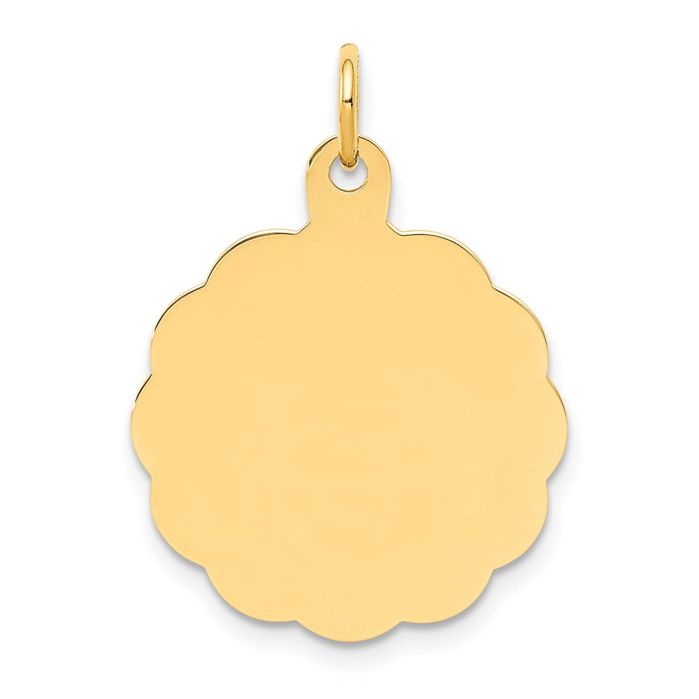 14k .013 Gauge Engravable Round Scalloped 22x Disc Charm