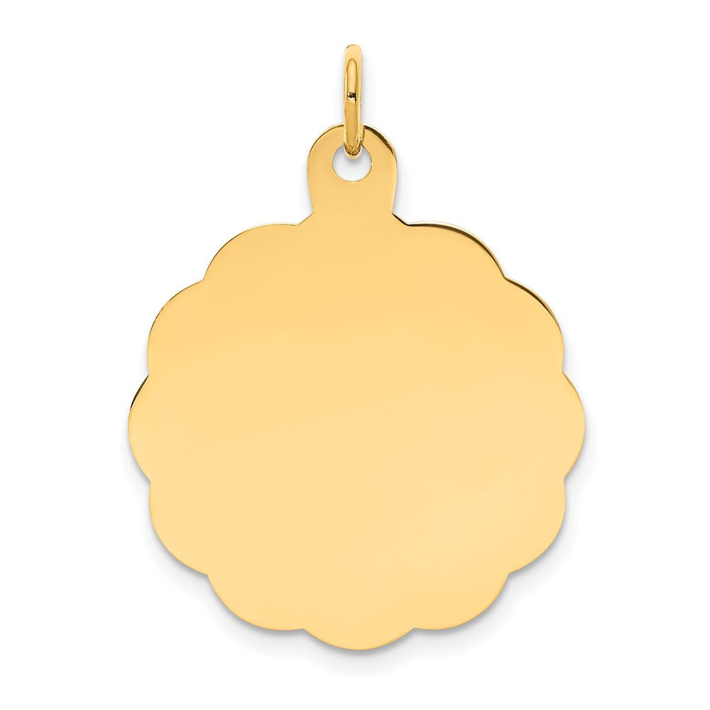 14k .018 Gauge Engravable Round Scalloped 26x Disc Charm