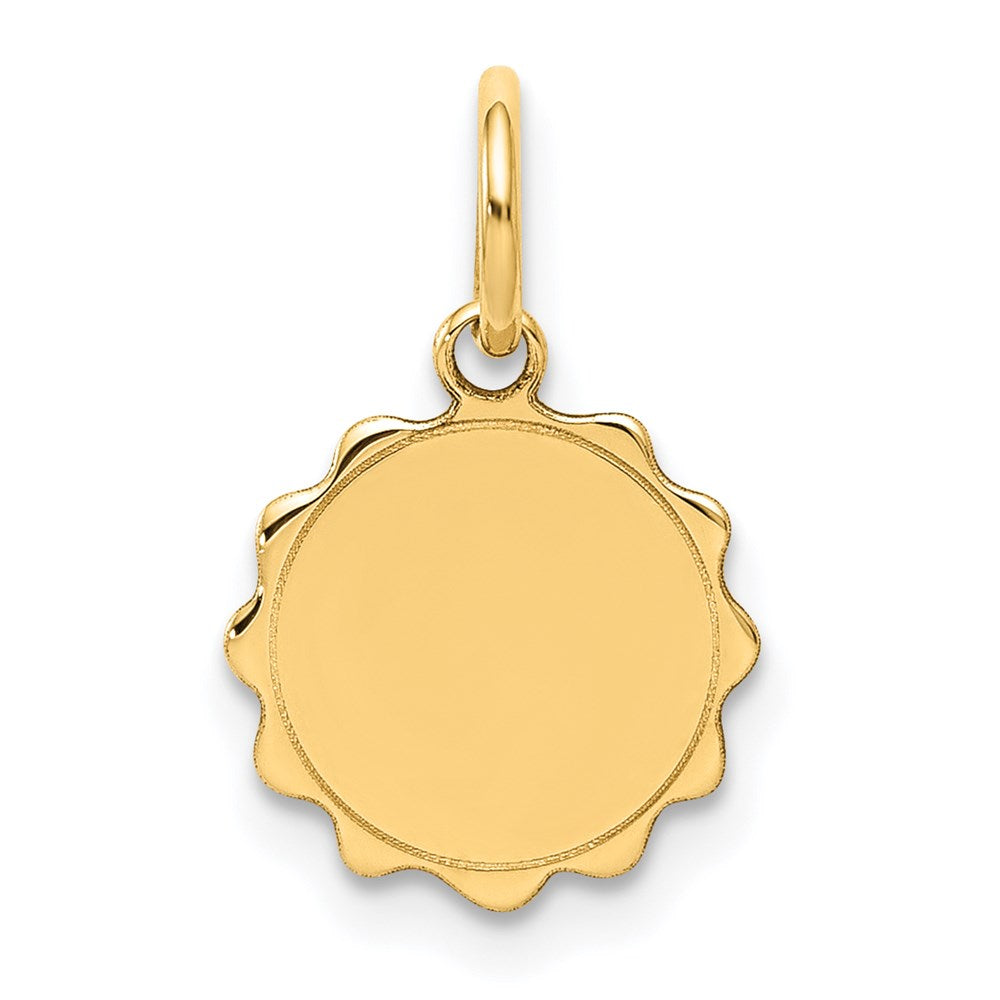 14k .013 Gauge Engravable Round Scalloped 12x Disc Charm