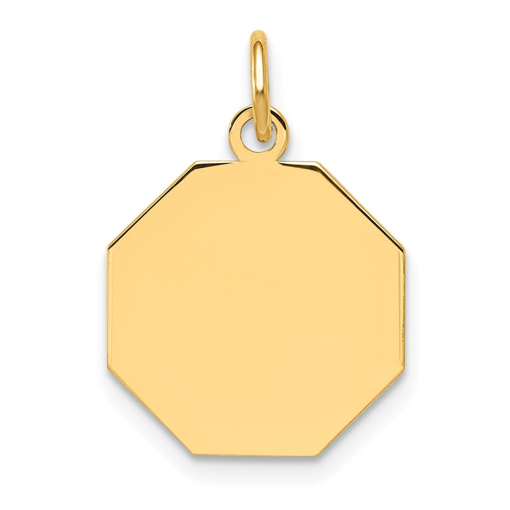 14k Plain .018 Gauge Engravable Octagonal Disc Charm