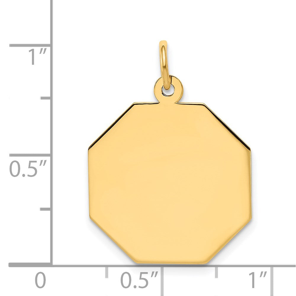 14k Plain .027 Gauge Engravable Octagonal 21x Disc Charm