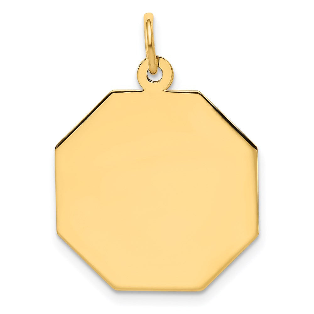 14k Plain .018 Gauge Engravable Octagonal 21x Disc Charm