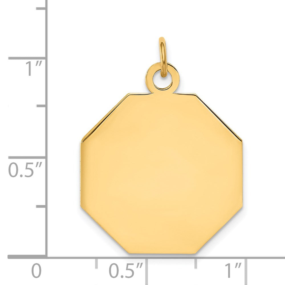 14k Plain .027 Gauge Engravable Octagonal 23x Disc Charm